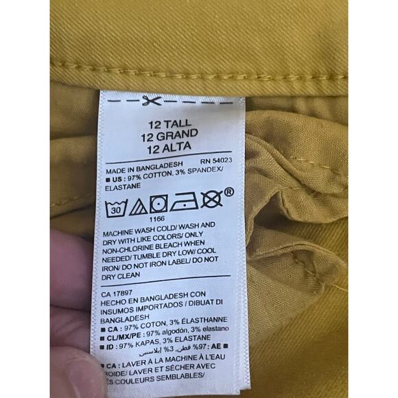 Women's Old Navy Mustard Yellow Pixie Ankle Pants Size 12 Tall - Picture 5 of 5